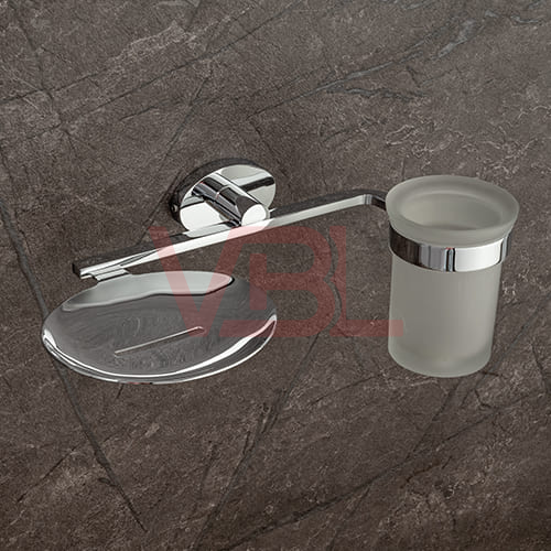 Brass Soap Dish + Tumbler Holder