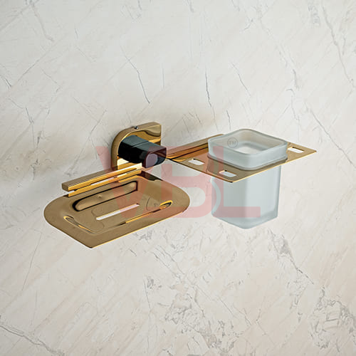 Brass Soap Dish + Tumbler Holder