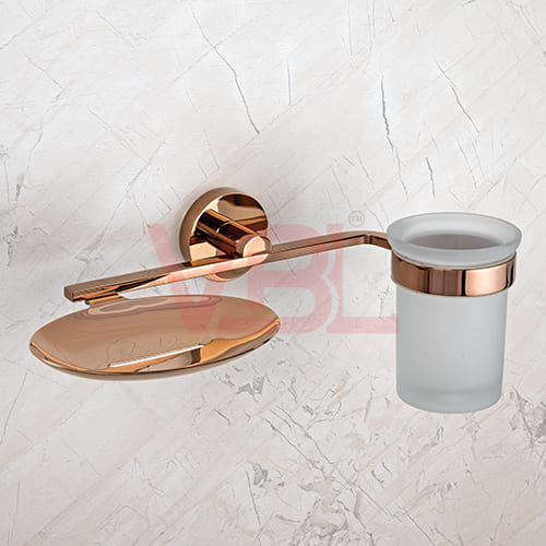 Brass Soap Dish + Tumbler Holder