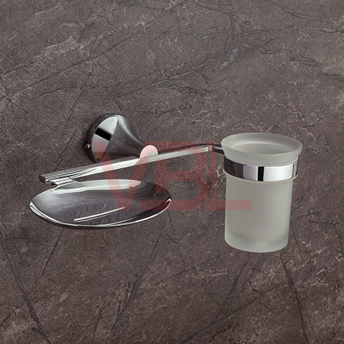 Brass Soap Dish + Tumbler Holder