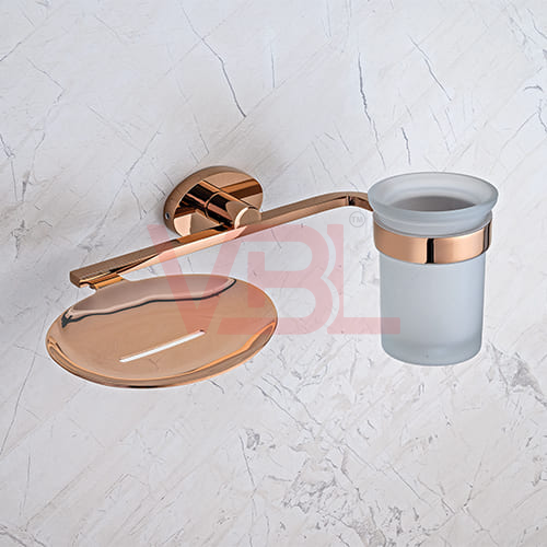 Brass Soap Dish + Tumbler Holder