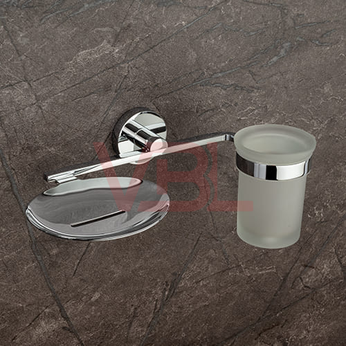 Brass Soap Dish + Tumbler Holder