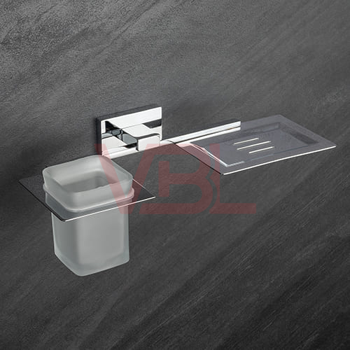 Brass Soap Dish + Tumbler Holder