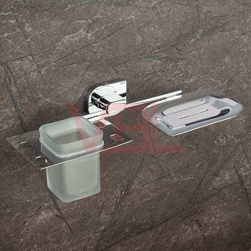 Brass Soap Dish + Tumbler Holder