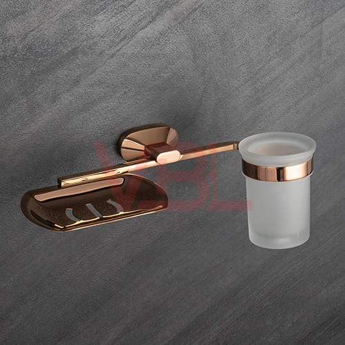 Brass Soap Dish + Tumbler Holder