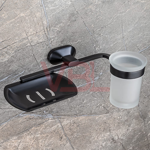 Brass Soap Dish + Tumbler Holder