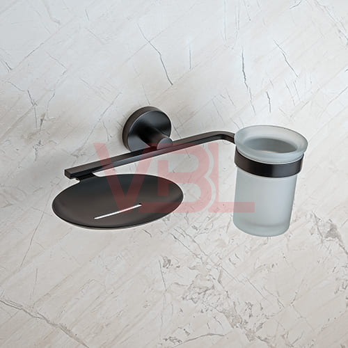 Brass Soap Dish + Tumbler Holder