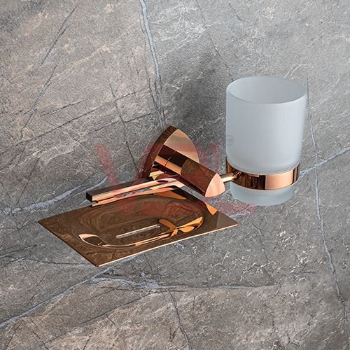 Brass Soap Dish + Tumbler Holder